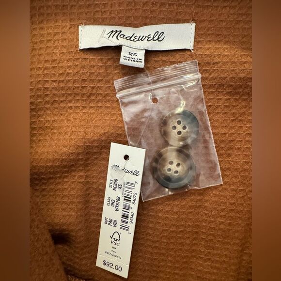 NWT Madewell Waffleback Branner Shirt Jacket in Windowpane Women’s Size XS - Picture 6 of 14